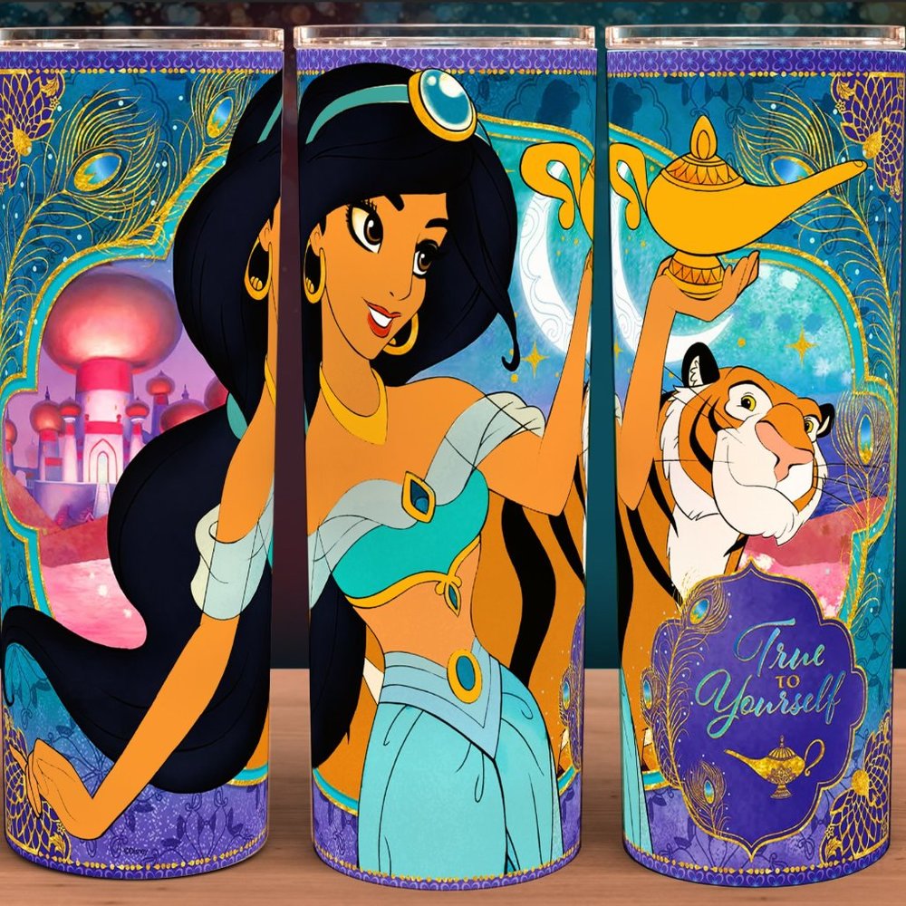 Princess Jasmine and Tiger True To Yourself Cup Mug Tumbler 20oz